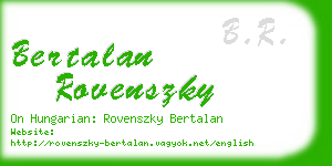 bertalan rovenszky business card